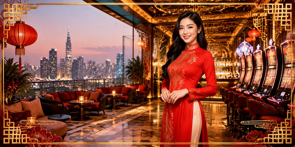 Người dùng tại TP. Hồ Chí Minh mặc áo dài chơi slot game trực tuyến