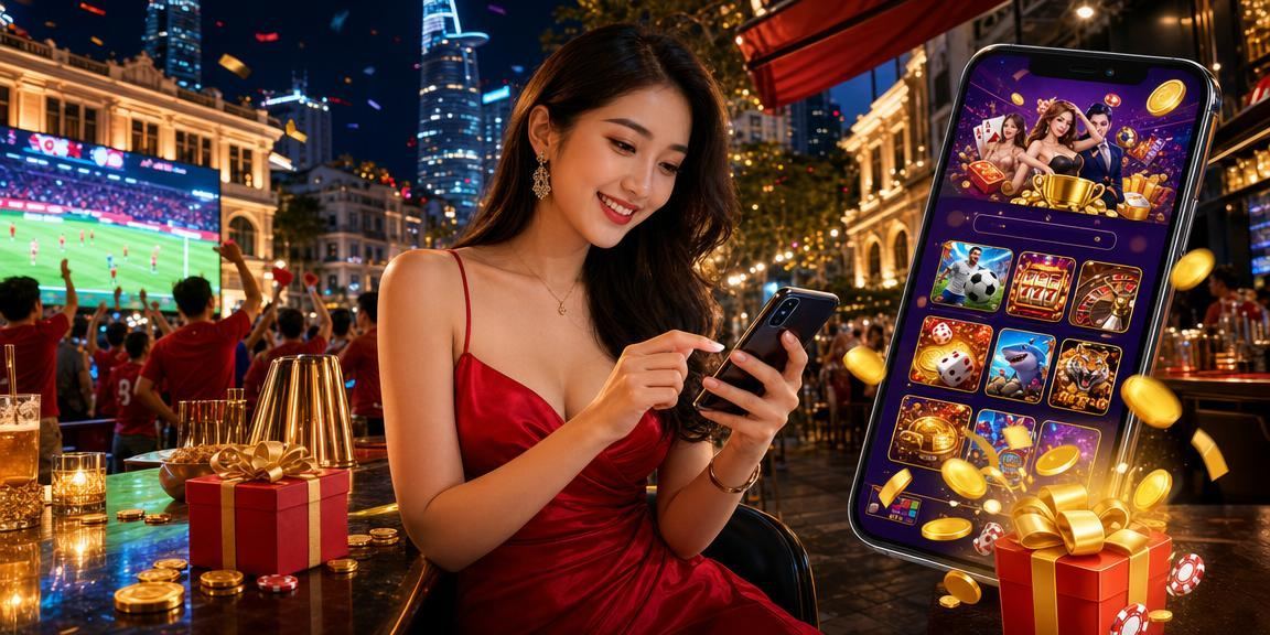 Người chơi tại TP. Hồ Chí Minh trải nghiệm slot game trên điện thoại buổi tối