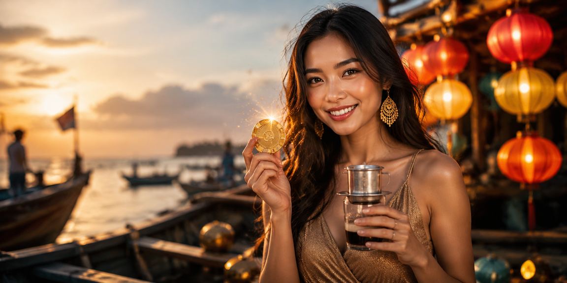 Người dùng tại Hội An thưởng thức cà phê và trải nghiệm cá cược trực tuyến trên điện thoại
