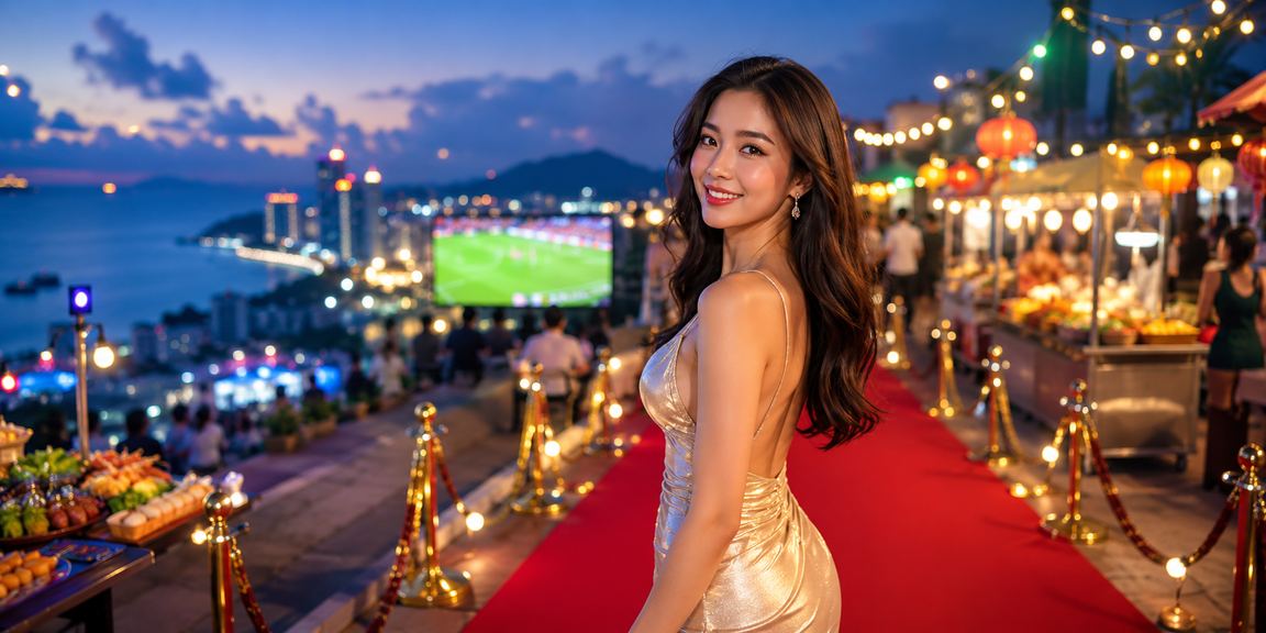Người chơi tại chợ đêm Phú Quốc kiểm tra kết quả và thống kê cược trên màn hình